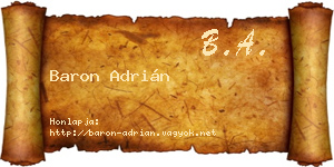 Baron Adrián névjegykártya