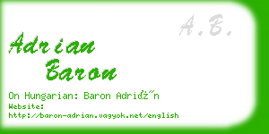 adrian baron business card